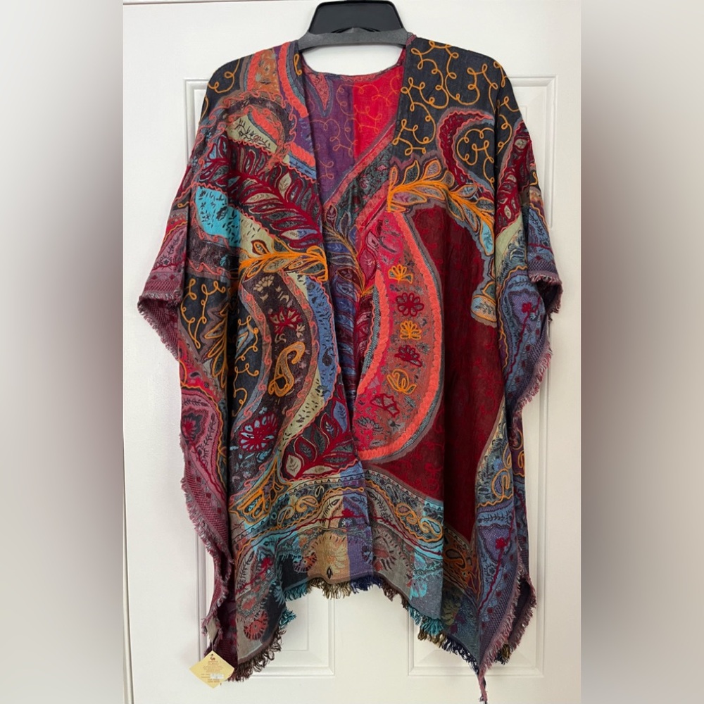 Embroidered Ruana